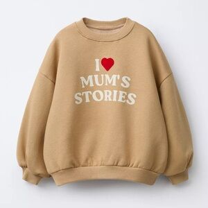 Zara Tan Kids Sweater with Heart Print